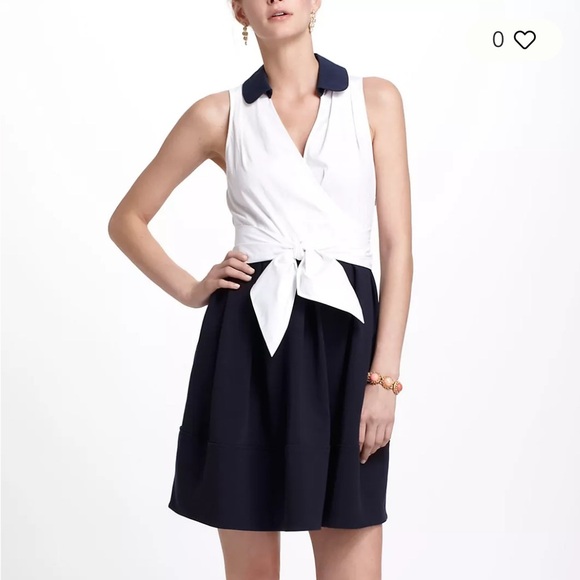 Leifnotes Anthropologie Daytripper Dress navy and white size 10 - Picture 1 of 11